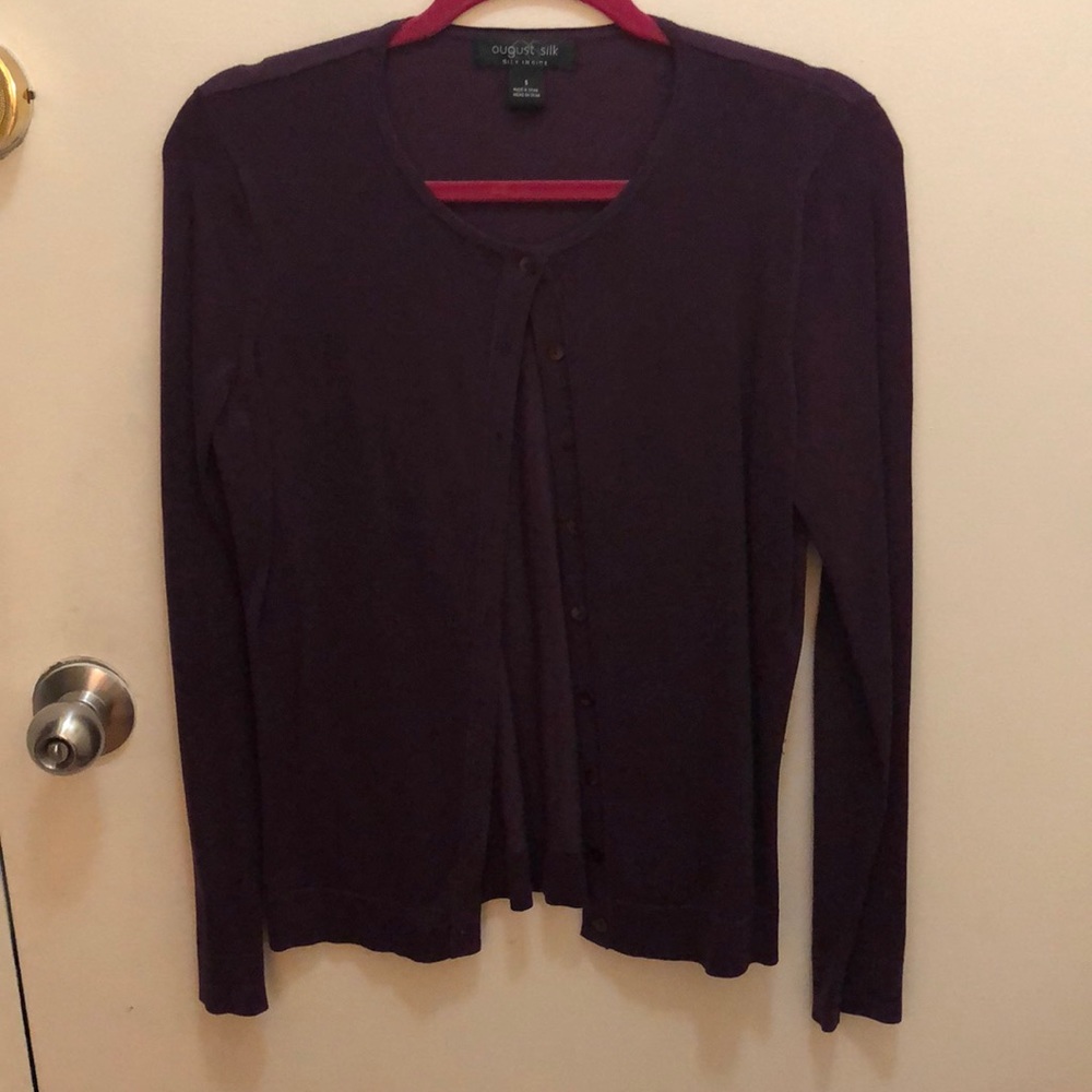 August Silk Purple Cardigan